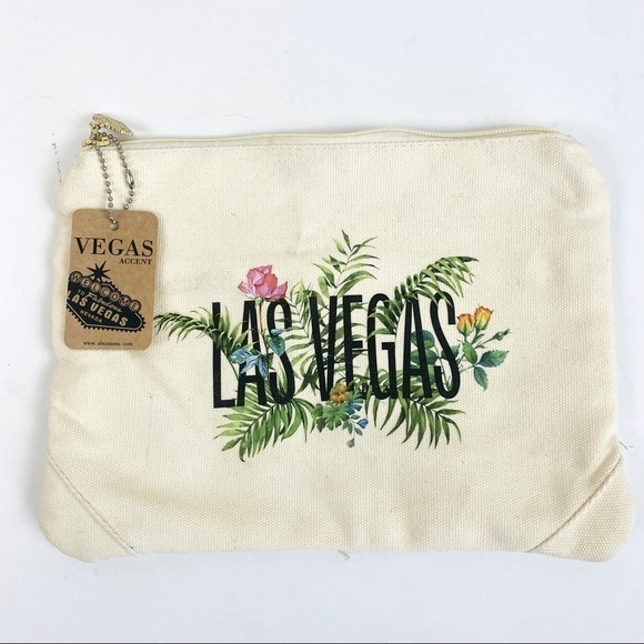 Las Vegas Tropical Garden Cosmetic/Travel Bag 10.5” x 7.5” - Picture 1 of 8
